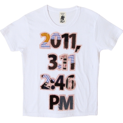 東日本大震災（3.11）のパッチワークのＴシャツ。