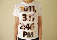 東日本大震災（3.11）のパッチワークのＴシャツ。